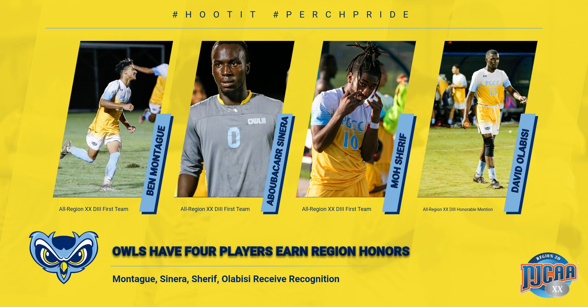 Four Prince George's Men's Soccer Players Garner NJCAA Region XX Division III Honors